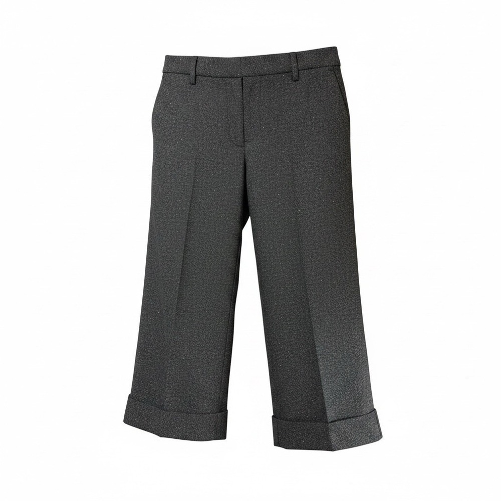 Merona Wool Blend Cuffed Capri Pants Womens 6 Gray Straight Leg Trousers